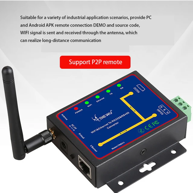 Wifi & Ethernet RJ45 To RS232 RS485 converter Serial To Ethernet 