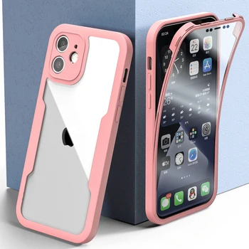 360 Full Body Protection Transparent Phone Case For iPhone 17 16 15 14 Pro Max 11 12 13 X XR XS 7 Soft Front Screen Bumper Cover 1