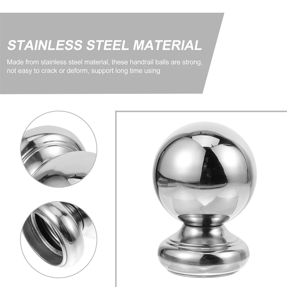 Railing Balls For Deck Rail 51/63mm Stair Railing Finial Ball Stairway Railing Ball Rail Decor  Stainless Steel Hollow Ball