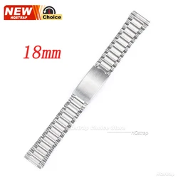 Universal Stainless Steel Smart Watch Replacement Band - Silver Metal Bracelet Strap (18mm Silver)