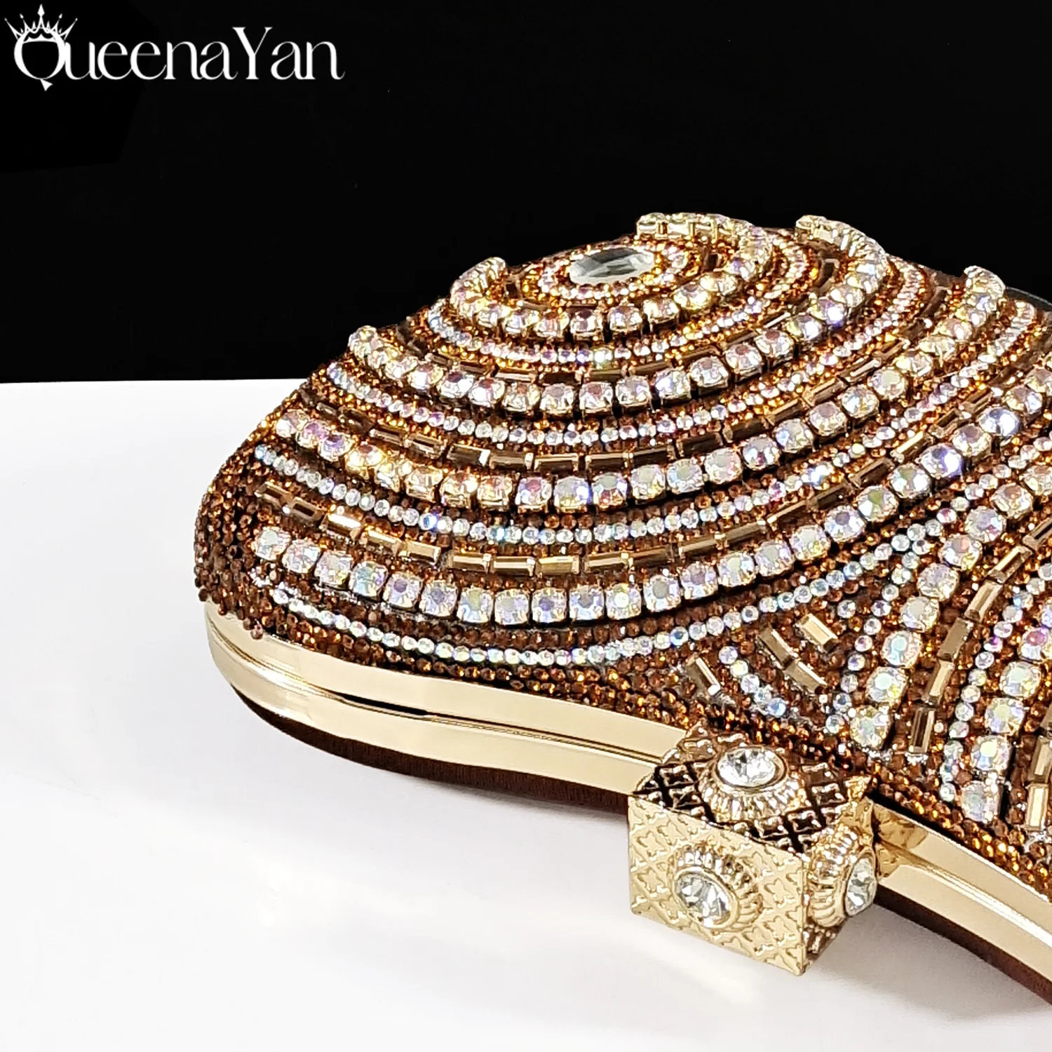 Queena Yan High-end Matching Women's Shoes with Diamond Hard Box Bag Popular in Nigeria Party Women's High Heels 4