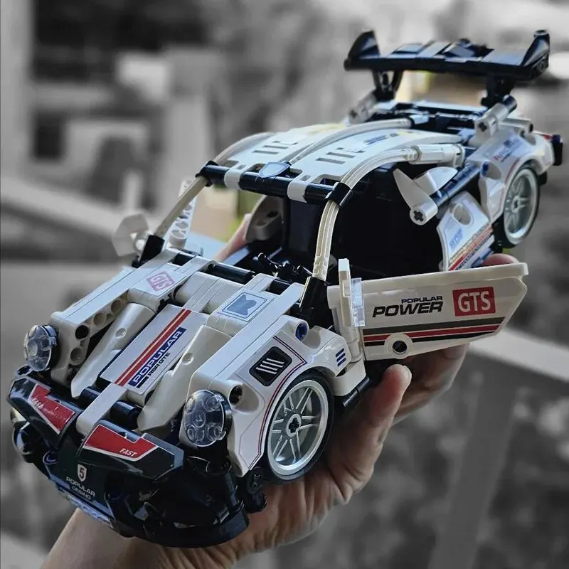 Fialový technick sportovní super závodní auto modelka budova bloků auto dřít záda dopravní prostředek hraček narozeniny dárky pro chlapci