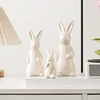 Bookshelf Easter Decorations White Ceramic Bunnies Home Tabletop  Bunny Microlandscape Ornament For Garden Backyard Decor Crafts 4