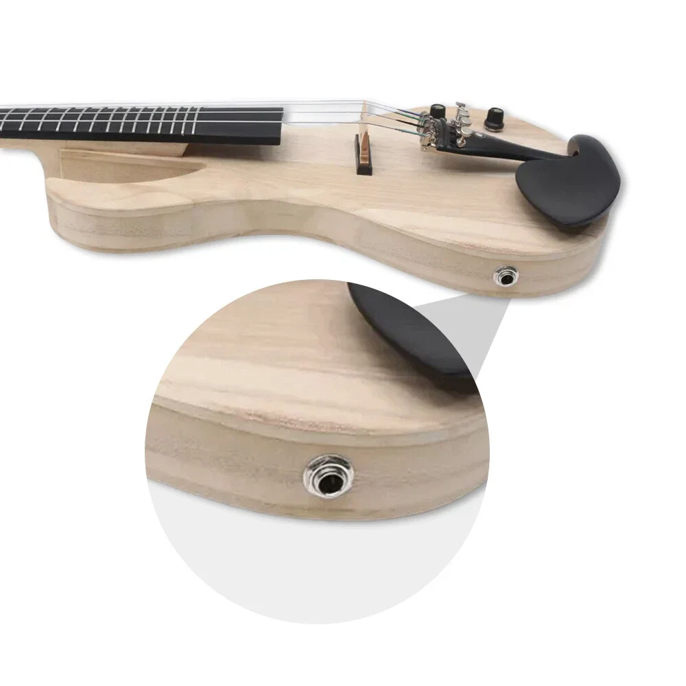 5 String Fret Electric Violin 4/4 Flame Guitar Shape Handmade Solid Wood Powerful Sound with Bag Bow Hardware for Student