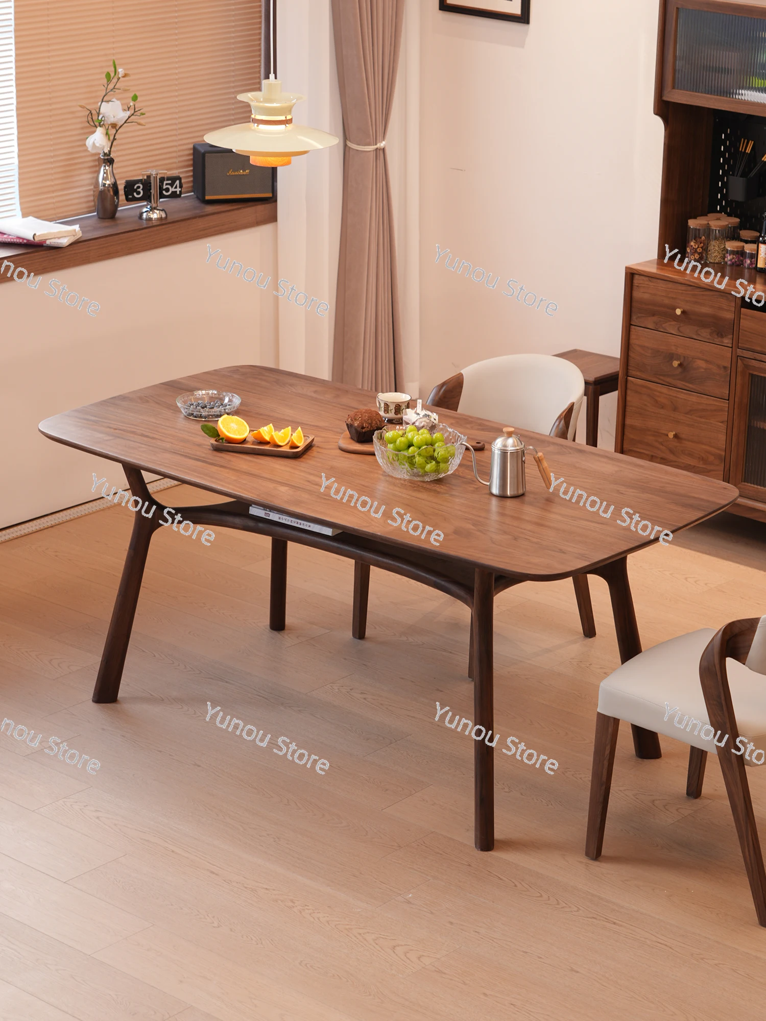 

North American Black Walnut Dining Table, Solid Wood, Modern and Minimalist Household Dining Table, Nordic Natural Wood