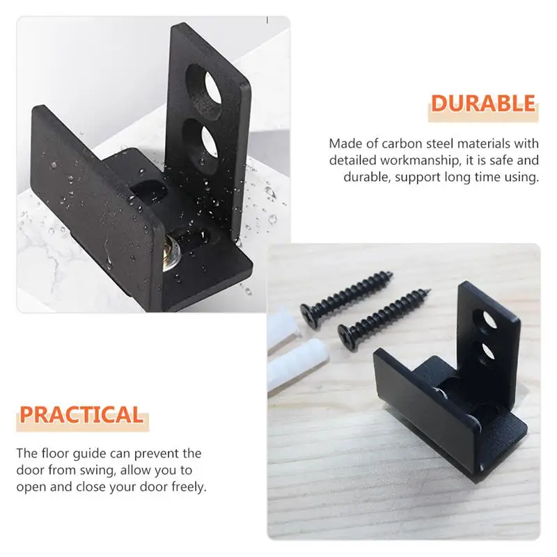 Carbon Steel Floor Guide Wall Mount Door Stopper Swing Preventor Sliding Doors Accessories Barn Door Bottom Guide Hardware