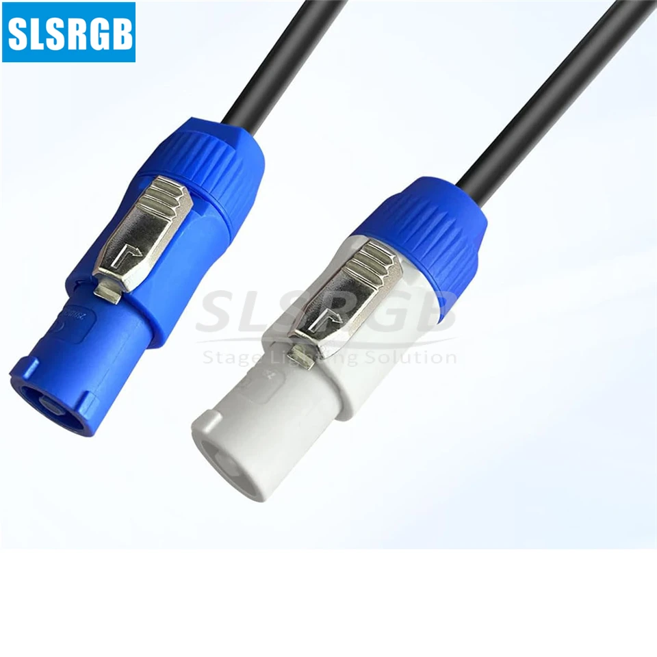 dmx cable moving head light power cable 3X1.5mm&sup2; 1.5SQ copper core 20A Powercon Cable Beam Moving Head Light hand in hand Extension Blue/Grey PowerCon Connector Cable