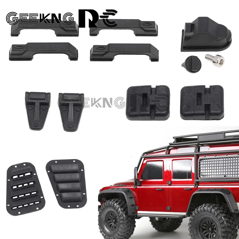 

Door Hinges Hood Grille Door Handles Engine Cover Hinge Fuel Tank Cap For 1:10 1/10 RC Crawler Car TRX-4 TRX4 Defender D90 Parts