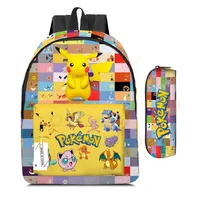 2 pz/set Anime Pikachu Pokemon Stampa Zaino Scuola Pikachu Ragazzi Ragazze Moda Laptop Zaino di Grande Capacità per I Regali 7