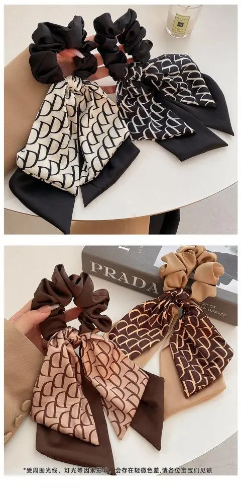 Corda de Cabelo Faixas de Cabelo Scrunchies para Mulheres Acessórios de Cabelo Letra Elástico Clássico Retro Arco Fita Tecidos Requintado Chique d 6 High Quality Acessórios da Moda