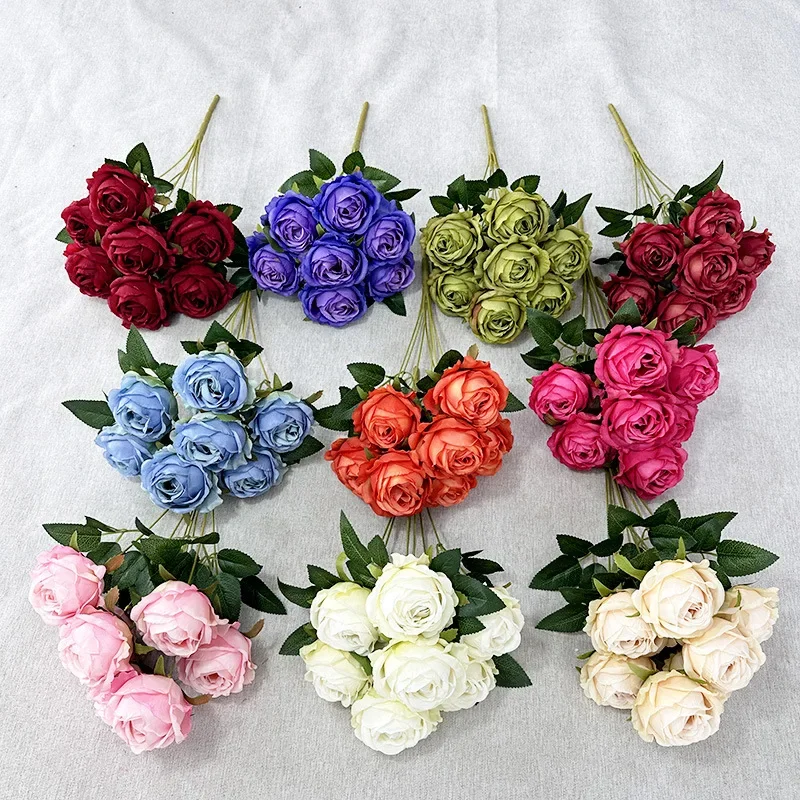 Elegant Pearl Rose Artificial Flower Bouquet - Wedding & Valentine's Day Decoration Ornament