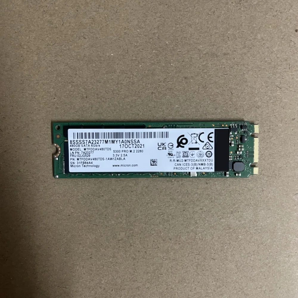Micron 5300 PRO MTFDDAK480TDS-1AW16ABDB Dell 2P3N4 480GB 2.5 6Gbps TLC Enterprise Ri Sata Ssd