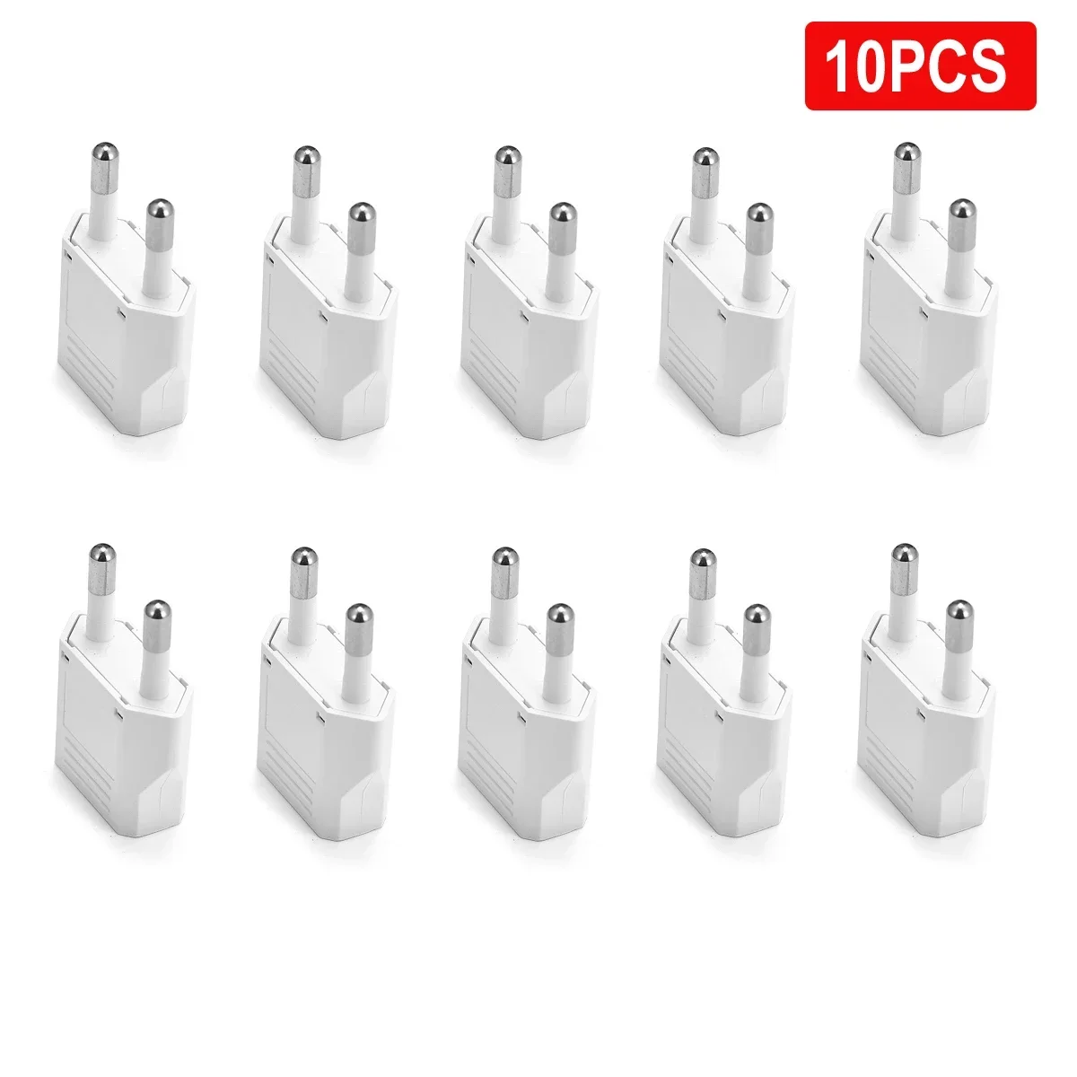 1-100pcs 4.0/4.8mm EU Plug Adapter EU US Israel To Euro KR BR Brazil Plug Converter American Travel Power Adapter Plug Socket