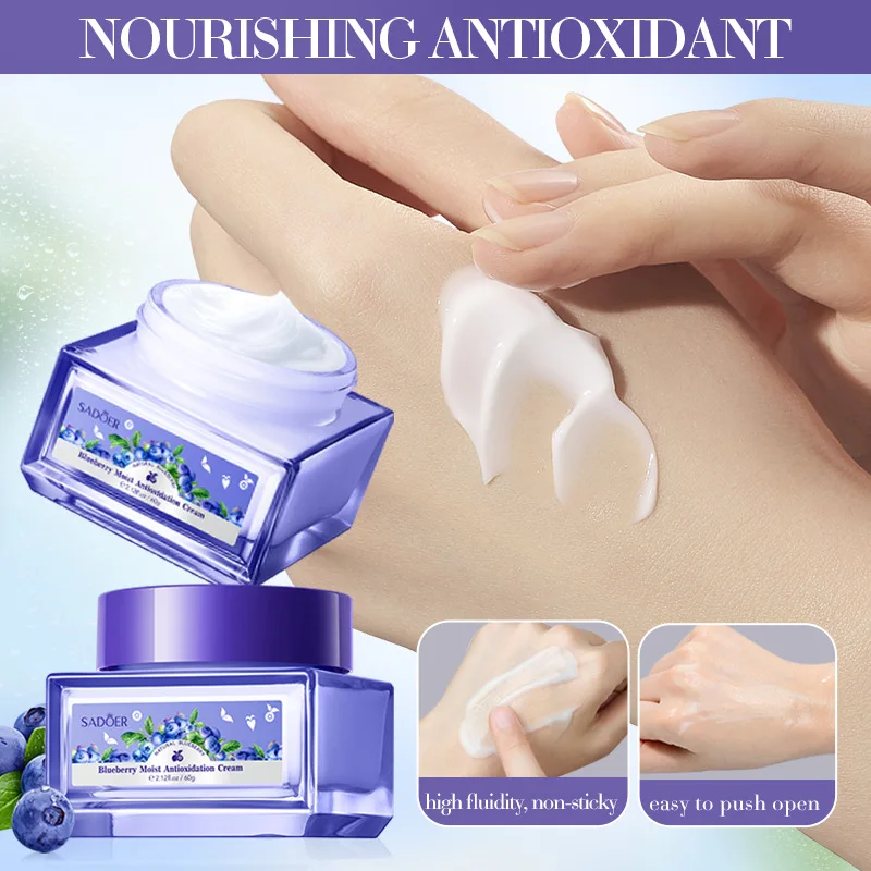 SADOER Blueberry Hyaluronic Acid Skin Brightening Cream Skincare Moisturizing Nourishing Facial Creams  Beauty Skin Care Product