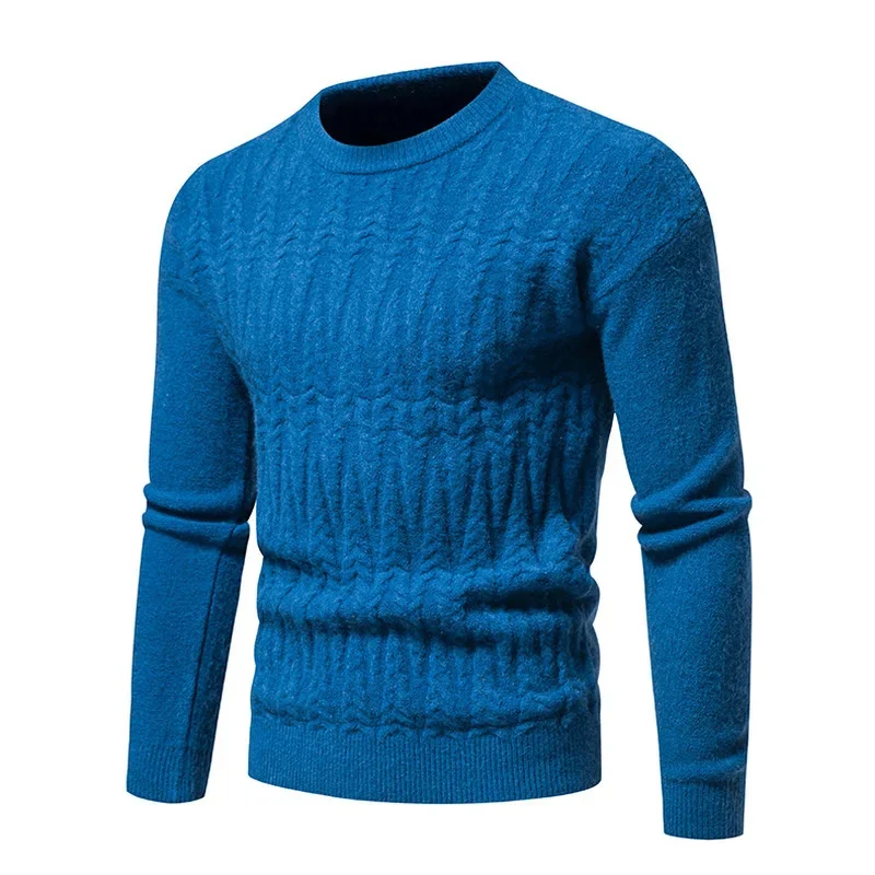 

High Quality New Men's Knitted Tops Slim Pullover Sweaters Winter Youth Casual Bottoming Shirts