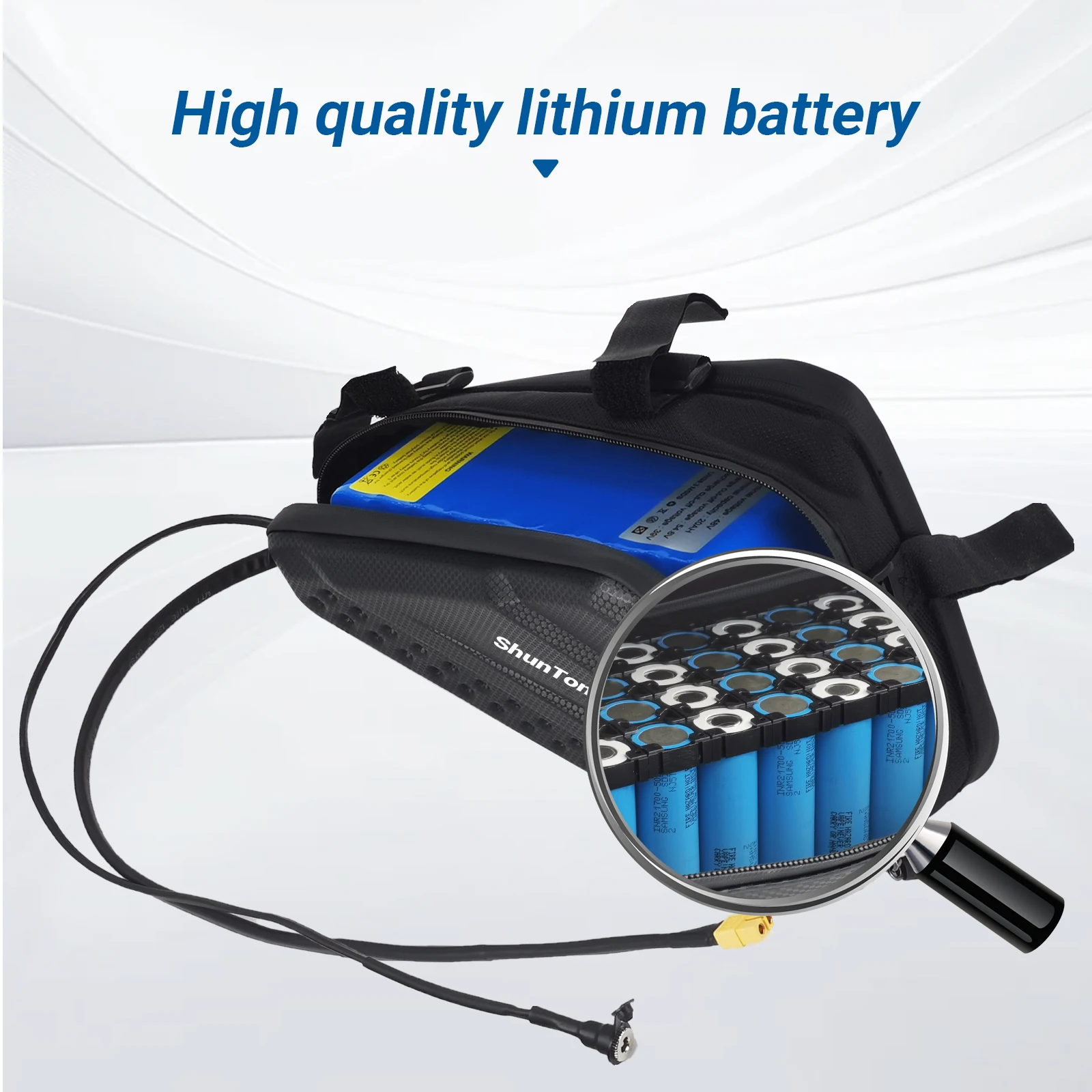 Batteria Ebike Piccolo Triangolo 36V 48V 52V 13Ah 15Ah 18Ah agli ioni di litio 18650 21700 Batteria Bici Elettrica per Motore 500W 750W 1000W - immagine 5