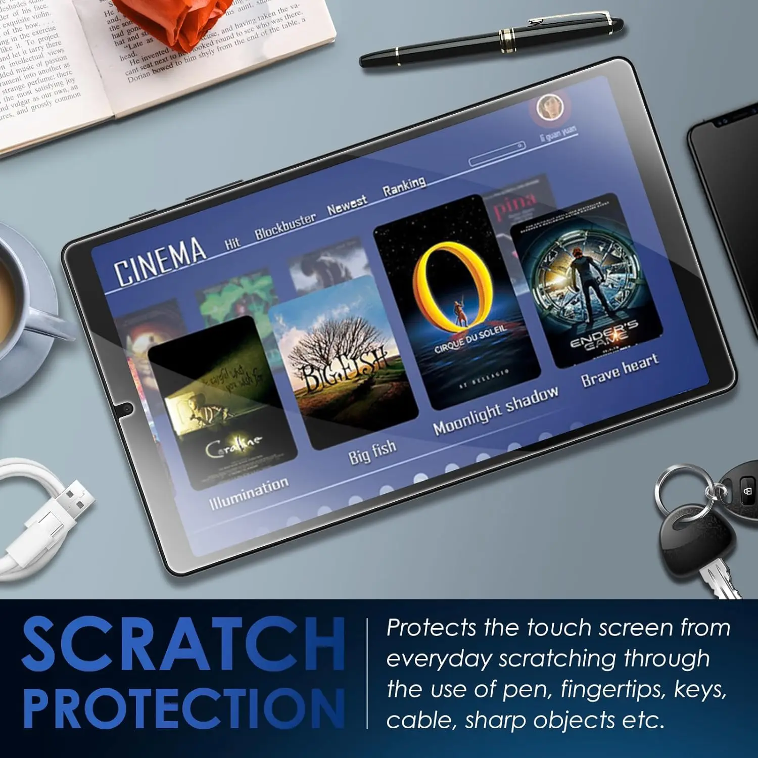 For Samsung Galaxy Tab A9 SM-X110 SM-X115 Tempered Glass Screen Protector 8.7 Inch 2023 Anti Scratch HD Clear Protective Film 5