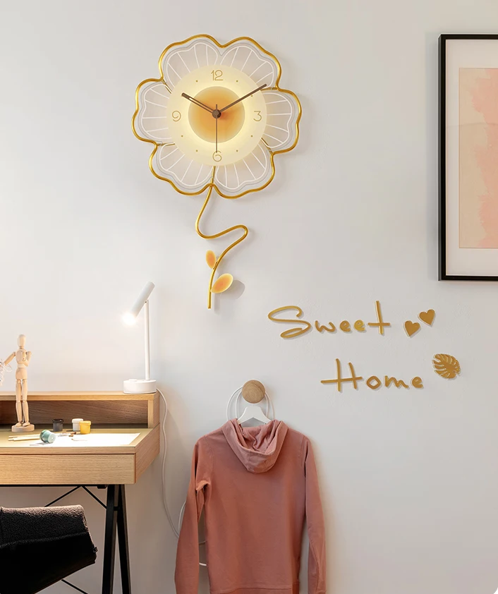 Minimalist Flower Wall Clock | Delicate Flower Petals