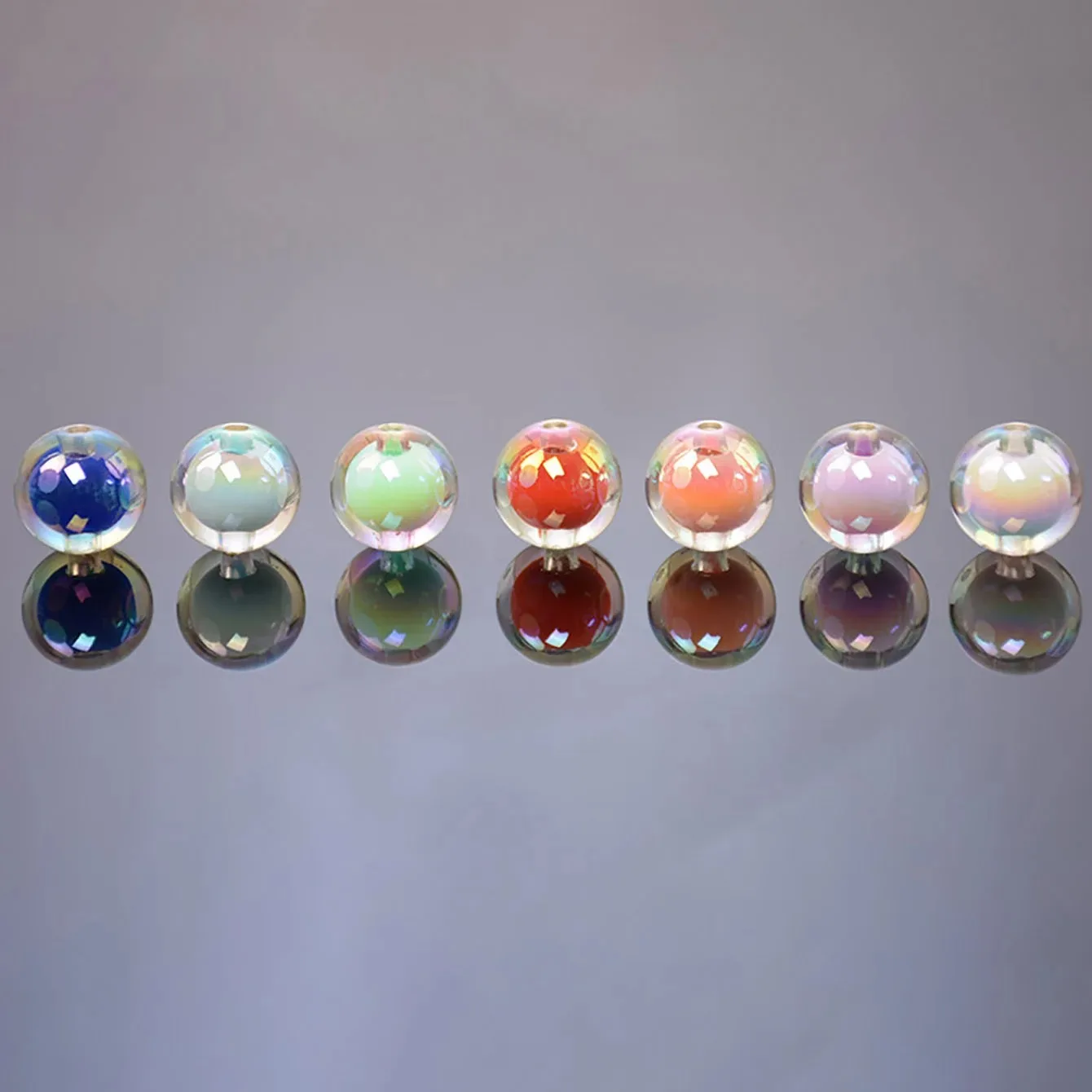 10/60pcs 16mm 라운드 혼합 색상 샤인 부드러운 아크릴 스페이서 비즈 쥬얼리 만들기 DIY 수제 팔찌 목걸이 액세서리