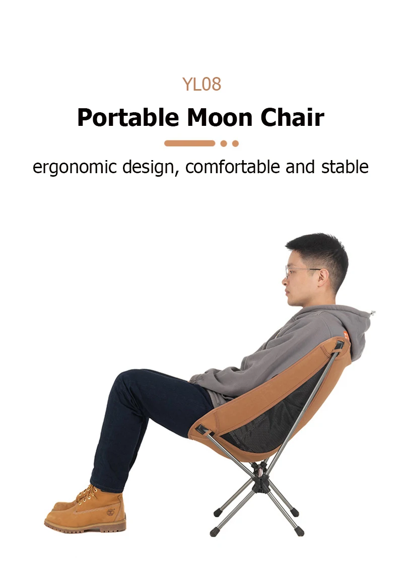Description Picture 3 of itemNaturehike Camping Moon Chair Lightweight Portable Aluminum Alloy Seat Folding Backpack Chair Outdoor Hiking Fishing Beach Chair
