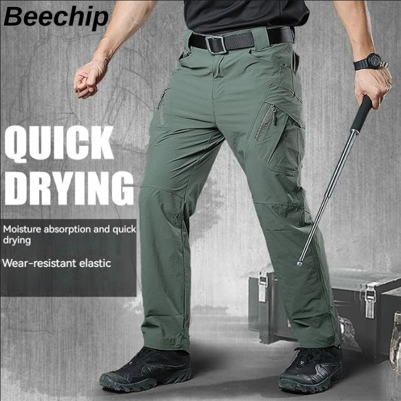 Checker Consul Tactical Long Men's Slim Fit Military Fan Outdoor Workwear Pants Straight Barrel Multiple Pockets hiking pants