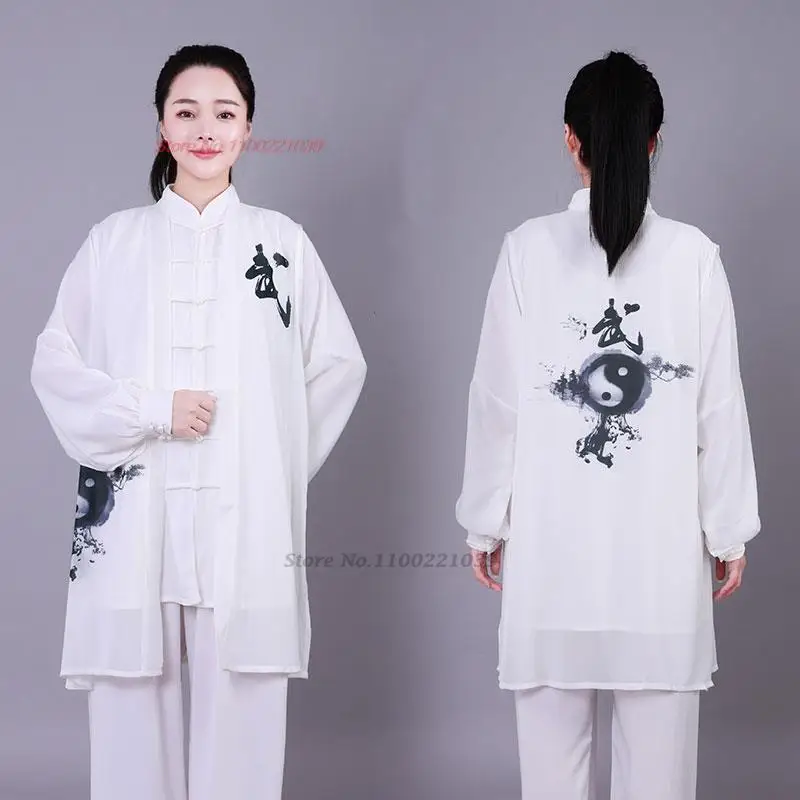 chinese tai chi uniform women men martial arts uniform chinese traditional folk long sleeve kung fu suit morning sportswear