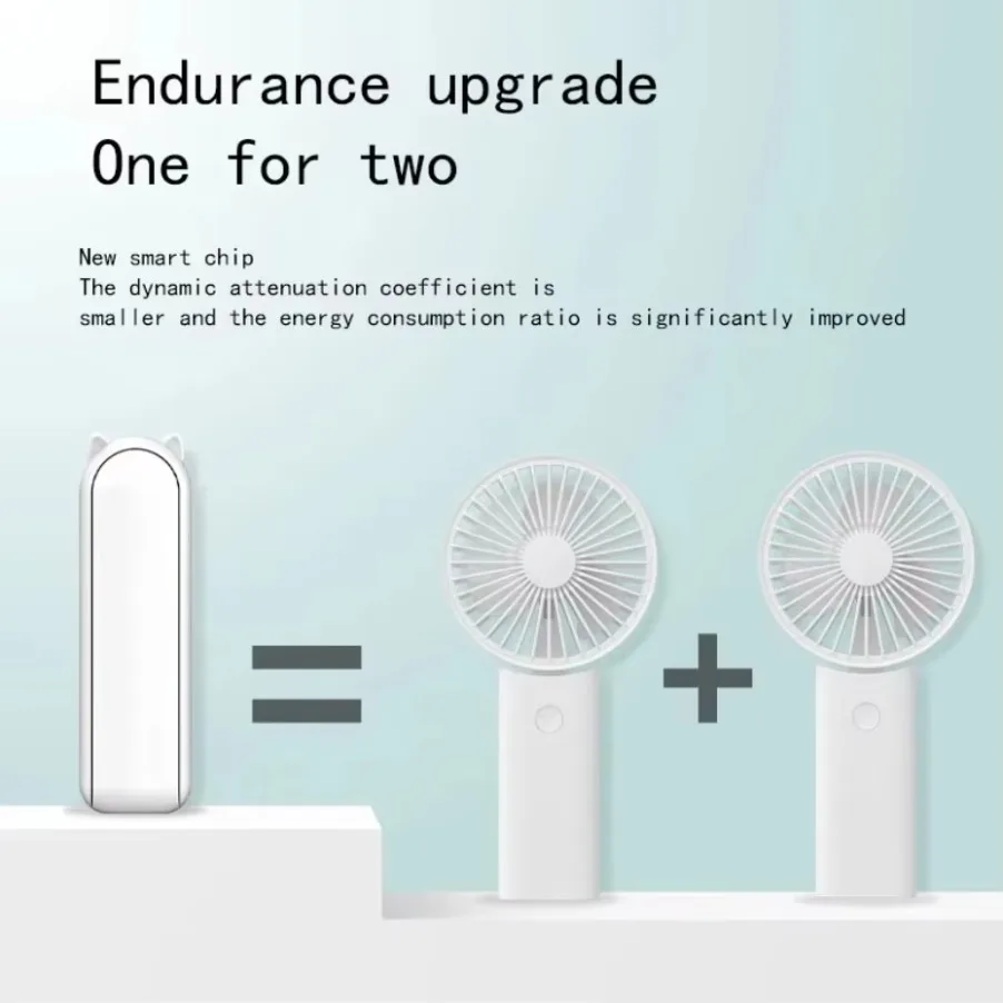 3-Speed Adjustable Handheld Fan USB Charging Portable Mini Fan Power Bank 2-in-1 Folding Summer for Sports Travel Work Use