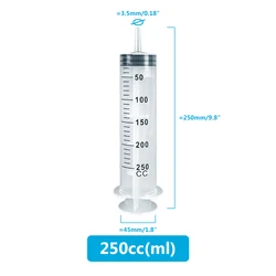 Large Capacity Multifunction Syringe with 100cm Hose for Pet Feeding, Liquid Transfer, and Fluid Measurement (250ml)
