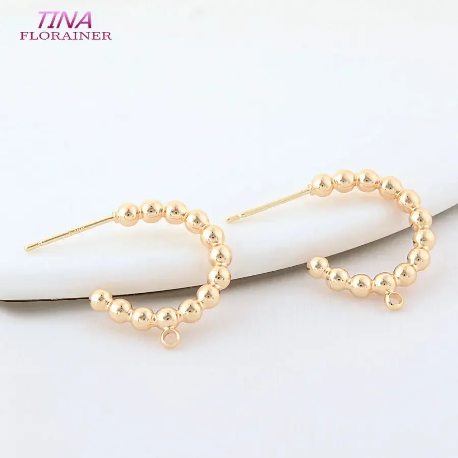 6 Stück 20,5mm 14 Karat Gold Farbe Messing C-Form Ohr stecker Stifte Ohrringe Schmuck Herstellung liefert Ergebnisse DIY Zubehör