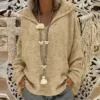 Winter Autumn Solid Color Sweater Women Long Sleeve Braided Hooded Pullover Boho Streetwear Knitted Sweater Oversized 2023 1