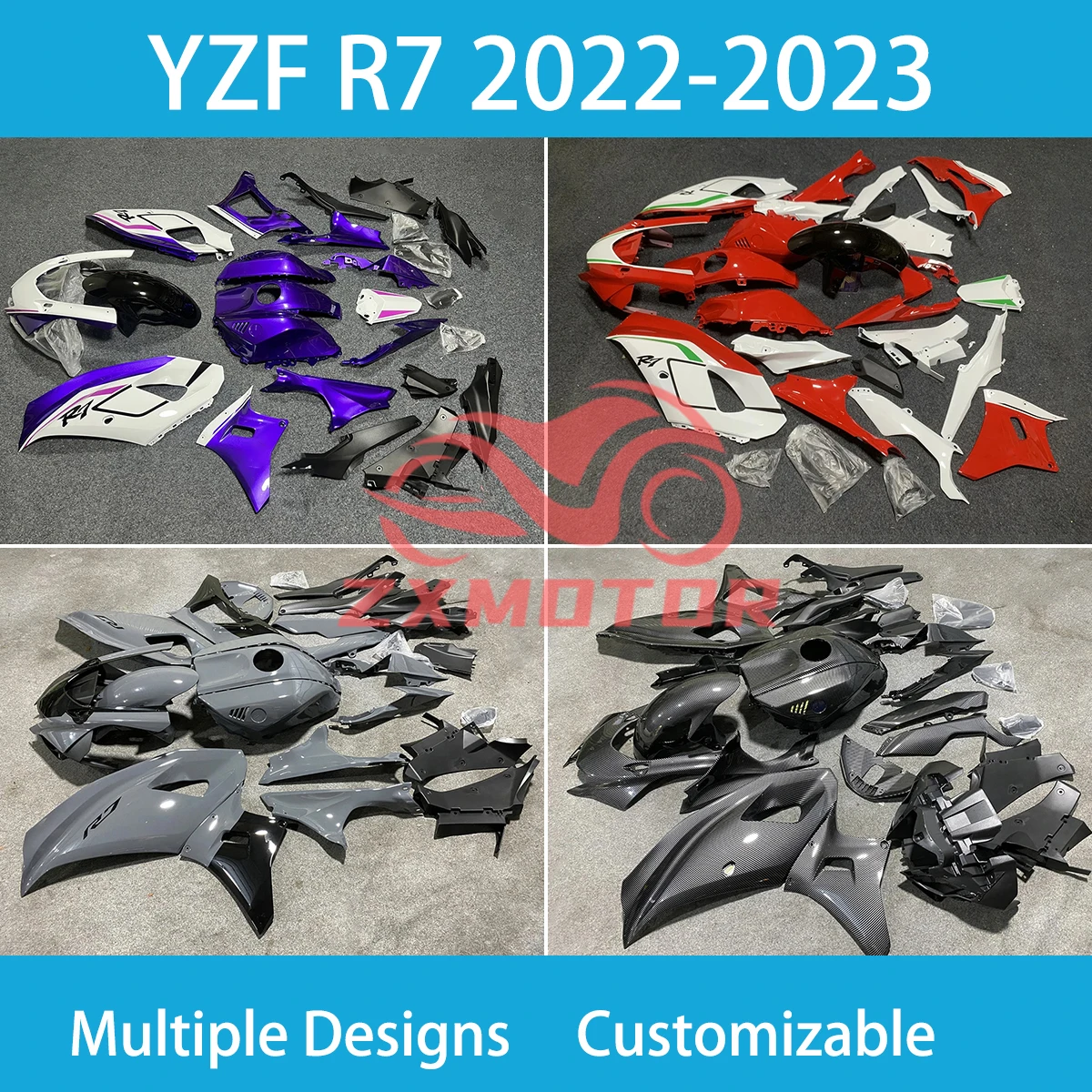 

YZFR7 22 23 комплект обтекателей для YAMAHA YZF R7 2022 2023 ABS комплект обтекателей для кузова мотоцикла