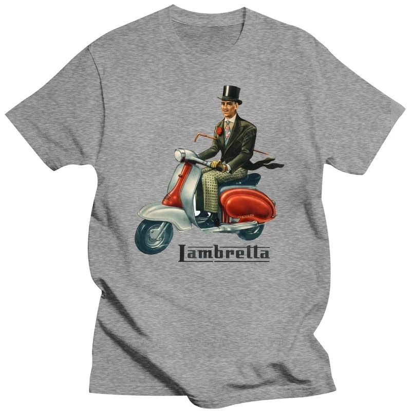 Classic Vintage 1950 Lambretta Scooter Decal -Vespamodhipster Uomo Donna T-Shirt In Cotone Maglietta Moda Unisex