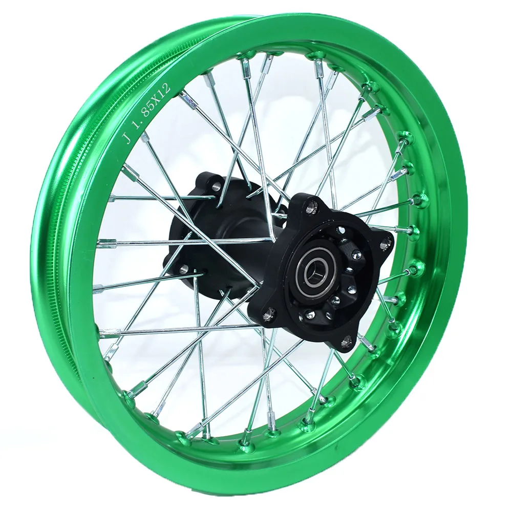 Dirt bike Pit bike Wheel Rims Green 12mm or 15mm Axle 1.85x12" Inch Rear Wheel Rim PIT PRO CRF KLX YZF BSE Kayo Chinese Bike