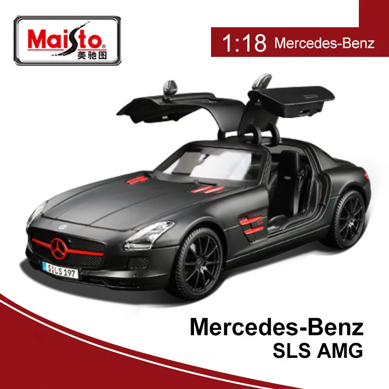 Maisto 1:18 Benz SLS Car Model Simulation Alloy Car Model Realistic Design Handsome Decoration Collection Men Toys Festival Gift