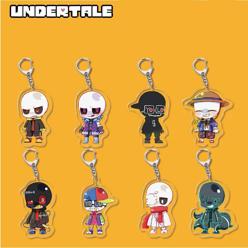 Undertale Keychain Men Cartoon Frisk Sans Keychains Woman Acrylic Pendant Key Ring Chain for Pants Unisex Holder Chaveiro |