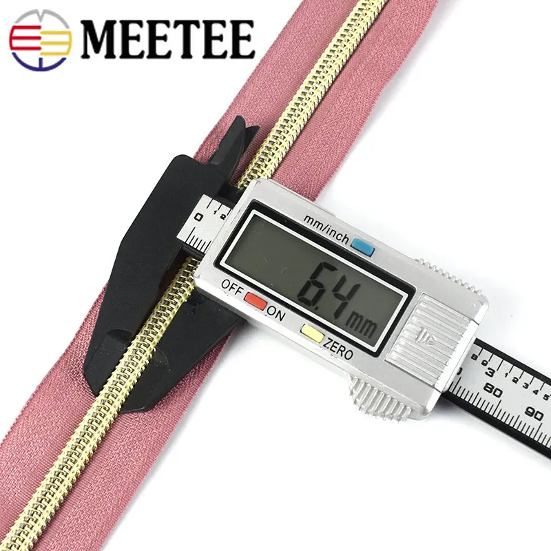 Meetee 2/4/8/10M 5 나일론 코일 코드 지퍼 장식 DIY 봉제 가방, 지갑 의류 지퍼 테이프 다채로운 지퍼 수리 액세서리