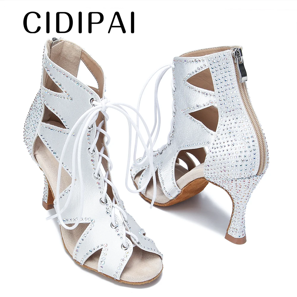 Women's Latin Dance Shoes Ballroom Dance Shoes Ladies Tango Jazz Practice High Heels Dance Shoes Indoor Party Dance Boots