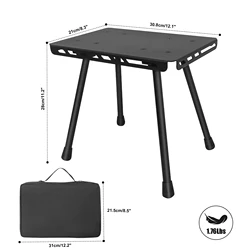 Camping Portable Tactical Folding Stool - Lightweight Multifunctional Outdoor Seat (Black)