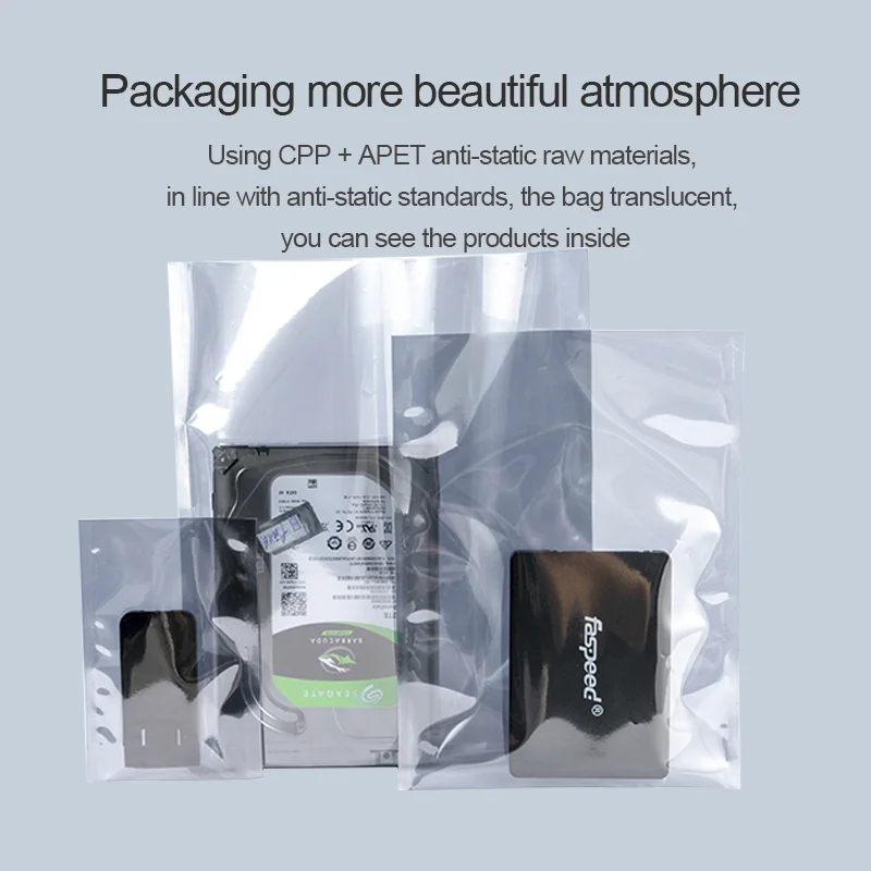 보관용 정전기 방지 차폐 패키지, 대형 ESD 가방, 투명 상단 오픈, 전자 액세서리, USB 파우치