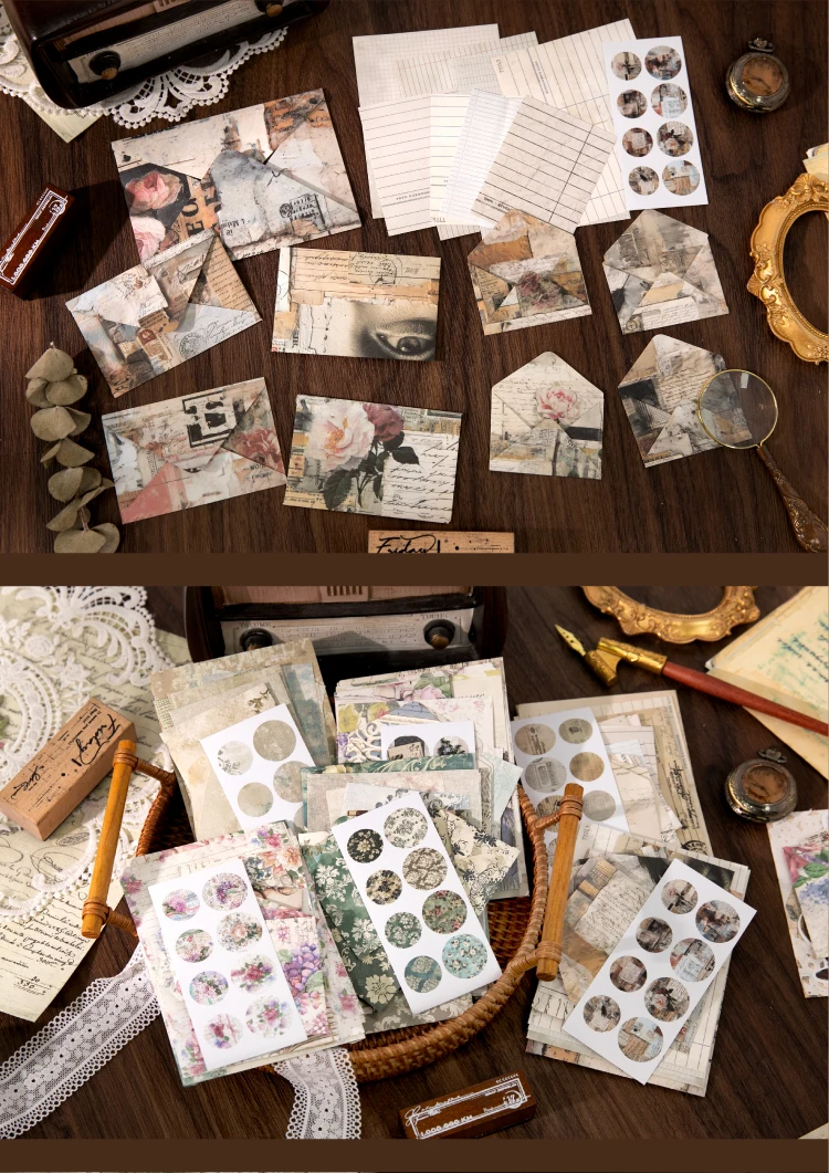 Journal GO 24-teiliges Set Kleine Umschläge mit Streugemuster, Niedliche Blumen-Mini-Umschläge für Geschenke, Basteln und Schreibwaren – Detail 11