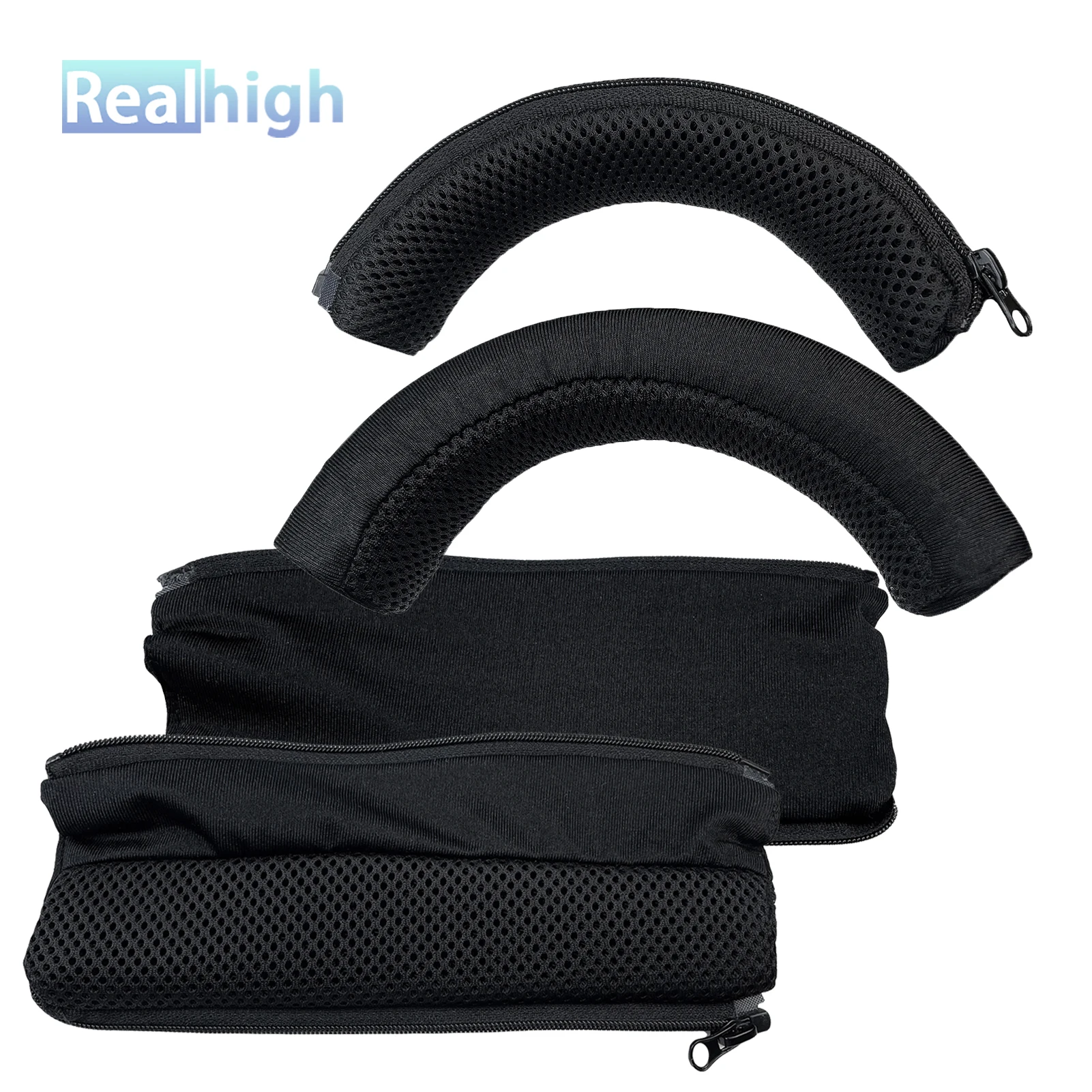 RealHigh 헤드밴드 커버, Bluedio T5 T4 T3 T2 T6 T6S T6C T7 + 헤드폰, 통기성 메쉬 천 지퍼 헤드 빔과 호환