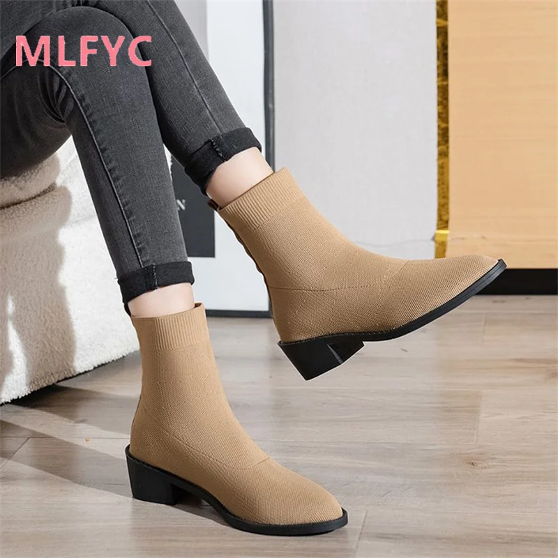 

Большие женские носки и сапоги Новинка Осень-зима 2023 дышащие вязаные эластичные сапоги короткие сапоги с рукавом для женщин