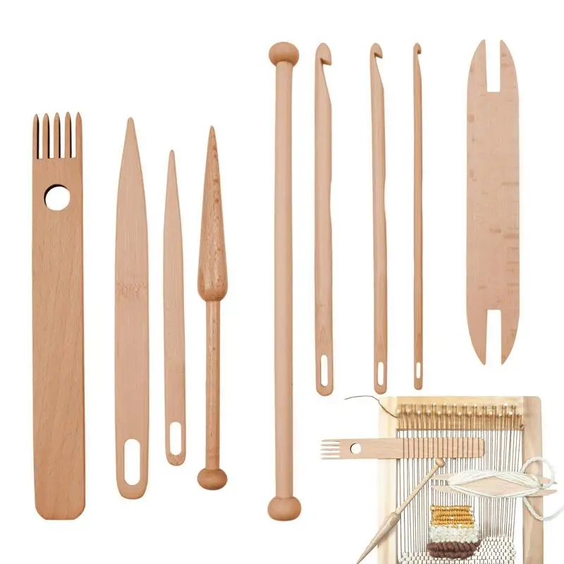 

DIY Wooden Weaving Loomss Tools Tapestry Darning Big Eye Yarn Knitting Needles Needlework Crafts Sewing Needle Tools