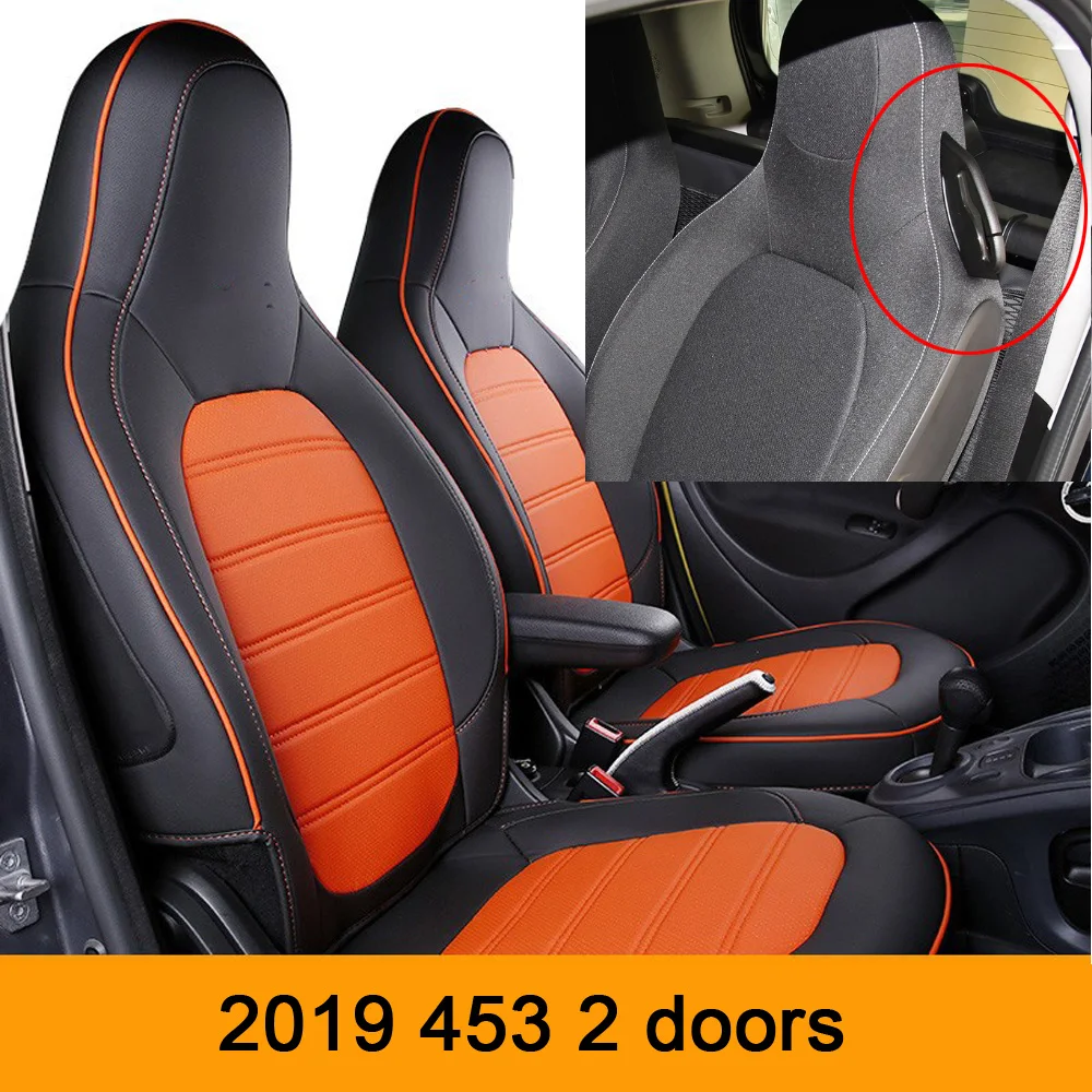 

Чехлы на сиденья автомобиля Smart 453 Fortwo 2019, всесезонные дышащие кожаные чехлы на сиденья, аксессуары для интерьера