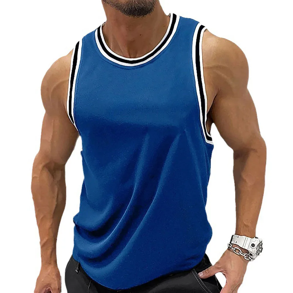 

Summer Sleeveless Vests Plus Size Tank Tops Men's Breathable Sports Vest Men Clothing Slim Fit Tee Casual O-Neck Tees T-Shirt