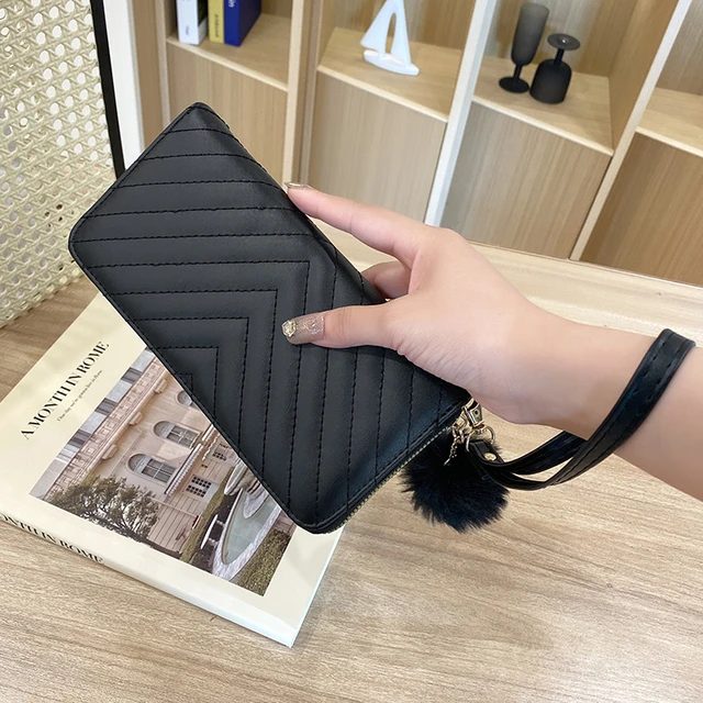 Cartera De Mano De Lujo Con Cremallera Para Mujer, Monedero Largo,  Tarjetero - Carteras - AliExpress