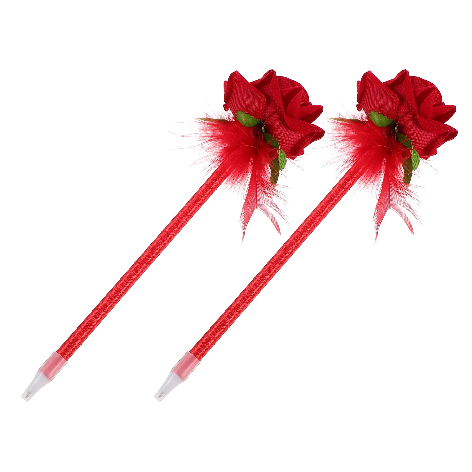 

2 Pcs Rose Ballpoint Pen Ink Gel Sign Pens Funny Flower Writing Creative The Gold
