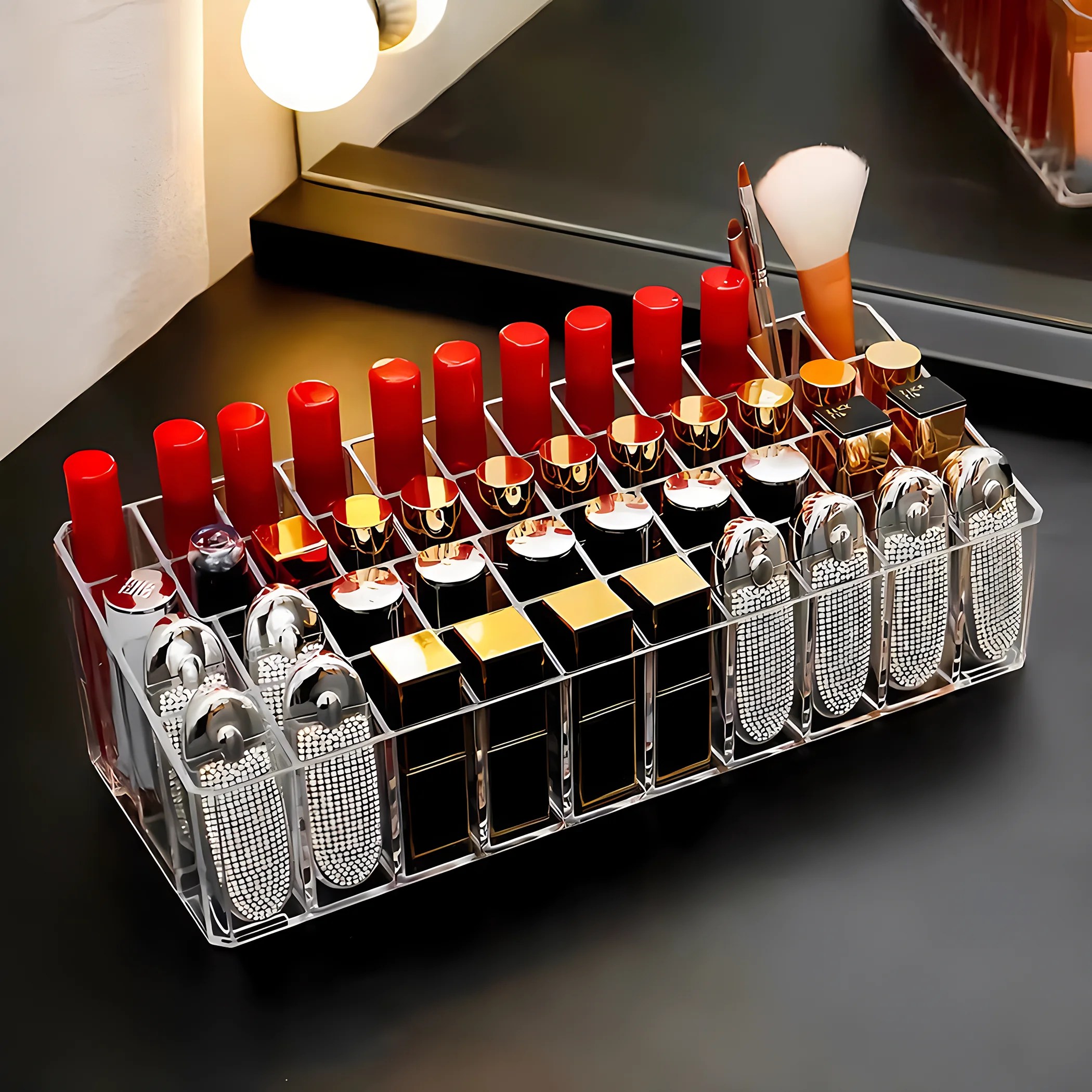 9/24/36/40 Grids Makeup Organizer Box Transparent Make Up Jewelry Holder Home Desk Lipstick Cosmetics Storage Boxes Accessories 3