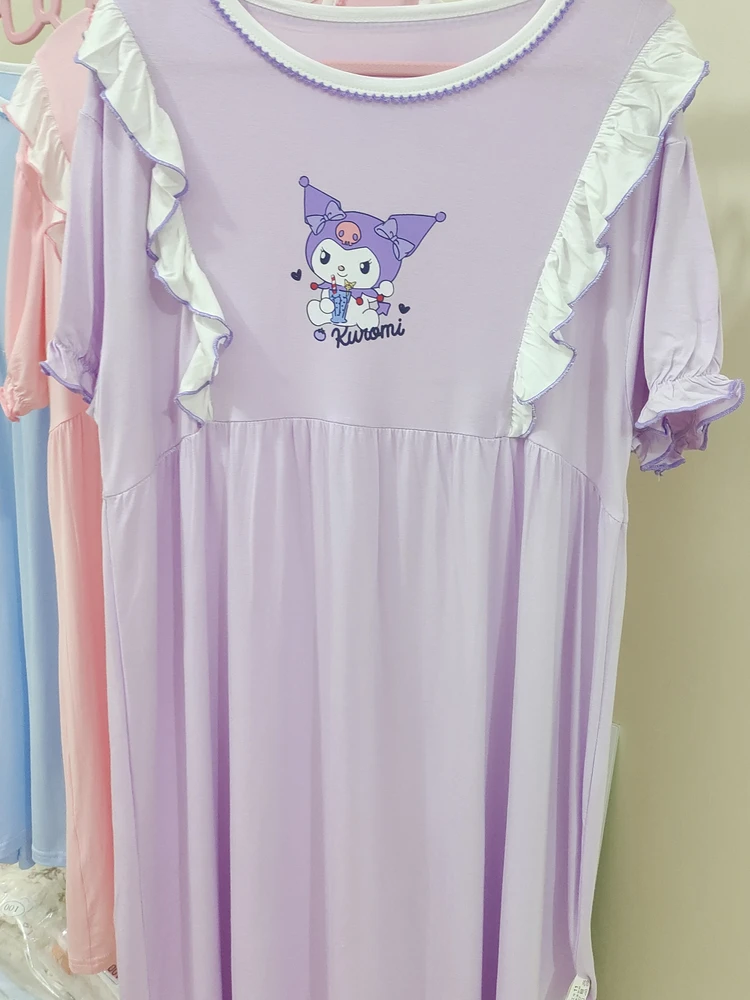 공주 스타일 잠옷 여아용 초박형 통기성 부드러운 와이드 홈웨어 시원한 느낌의 모달 아동 홈웨어