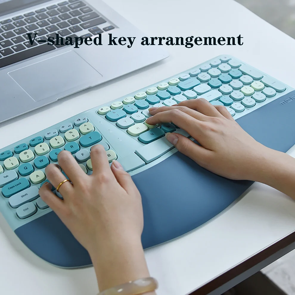 Mofii-conjunto Ergonômico de Teclado e Mouse Combos Multicoloridos Compatível com Windows 2.4g - Imagem 5